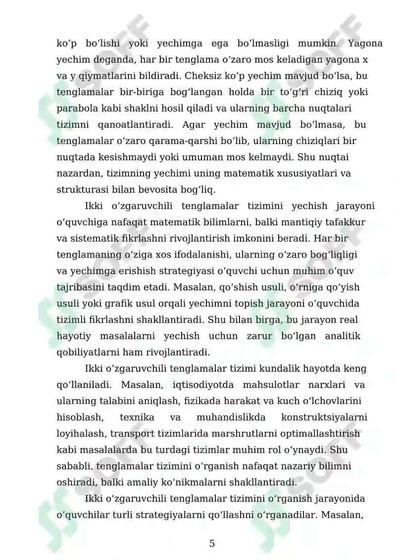 Ikki o'zgaruvchili tenglamalar tizimi 5