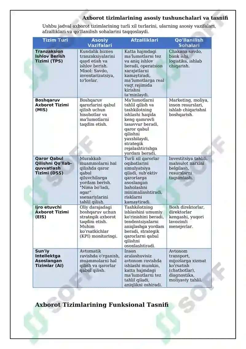 Axborot tizimlarining tasnifi 5