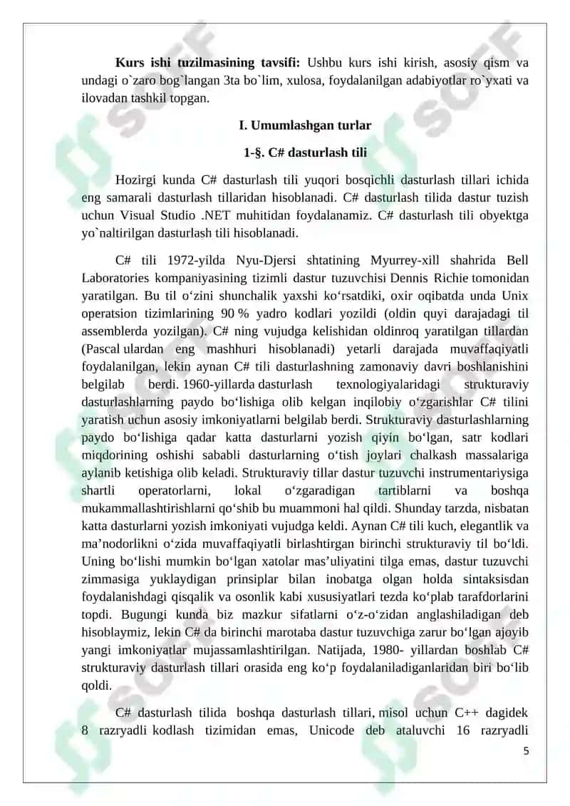 Algoritmik tillar va dasturlash kurs ishi 5