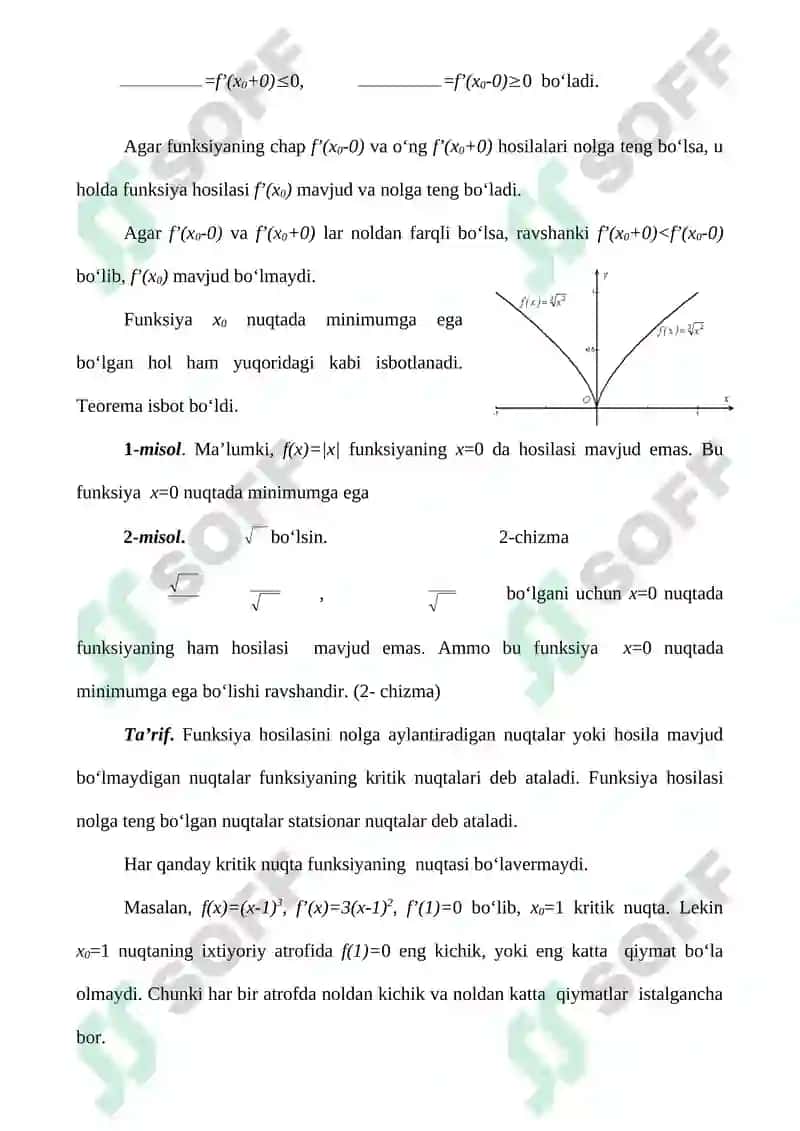 Ekstremumning Zaruriy Sharti 5