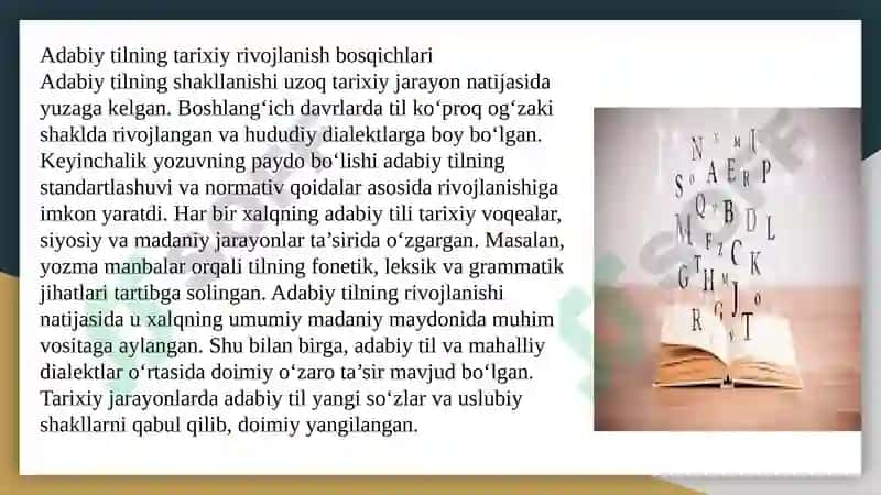 Adabiy til va mahalliy tillar. Sunʼiy tillar 5