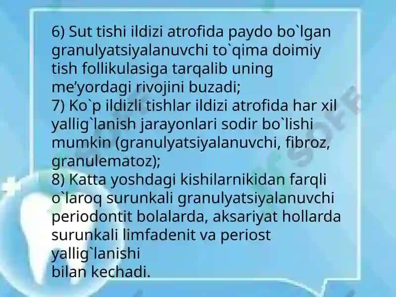 Yosh bolalarda surunkali periodontitlar 5