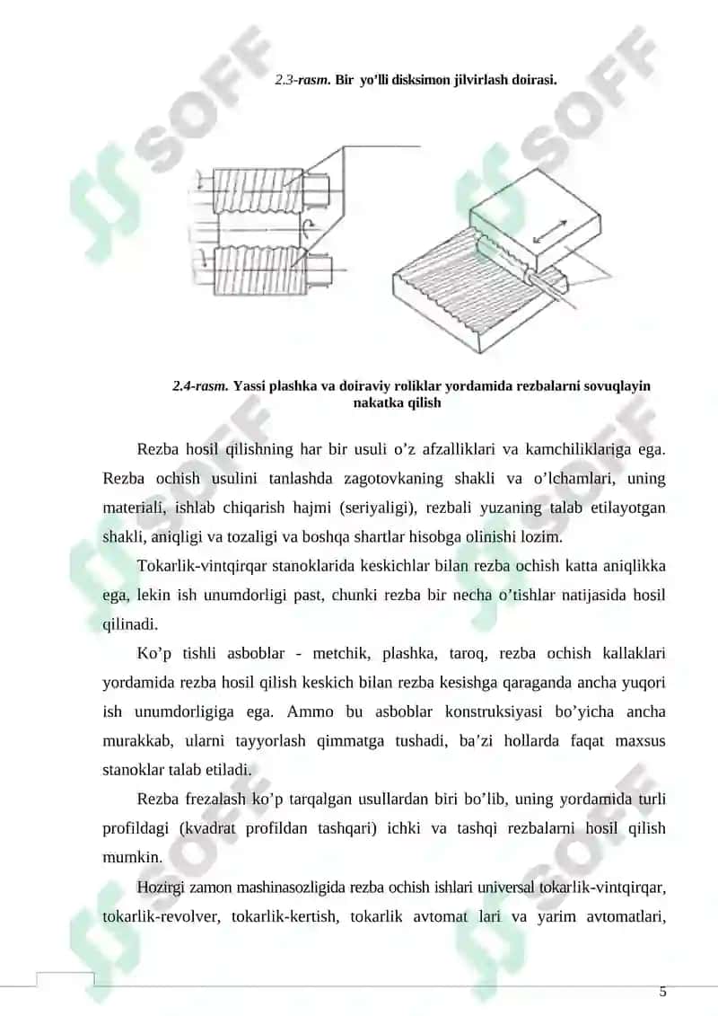 Rezba xosil qiluvchi asboblarning har xil ko`rinishlari va asosiy konstruktiv elementlari 5