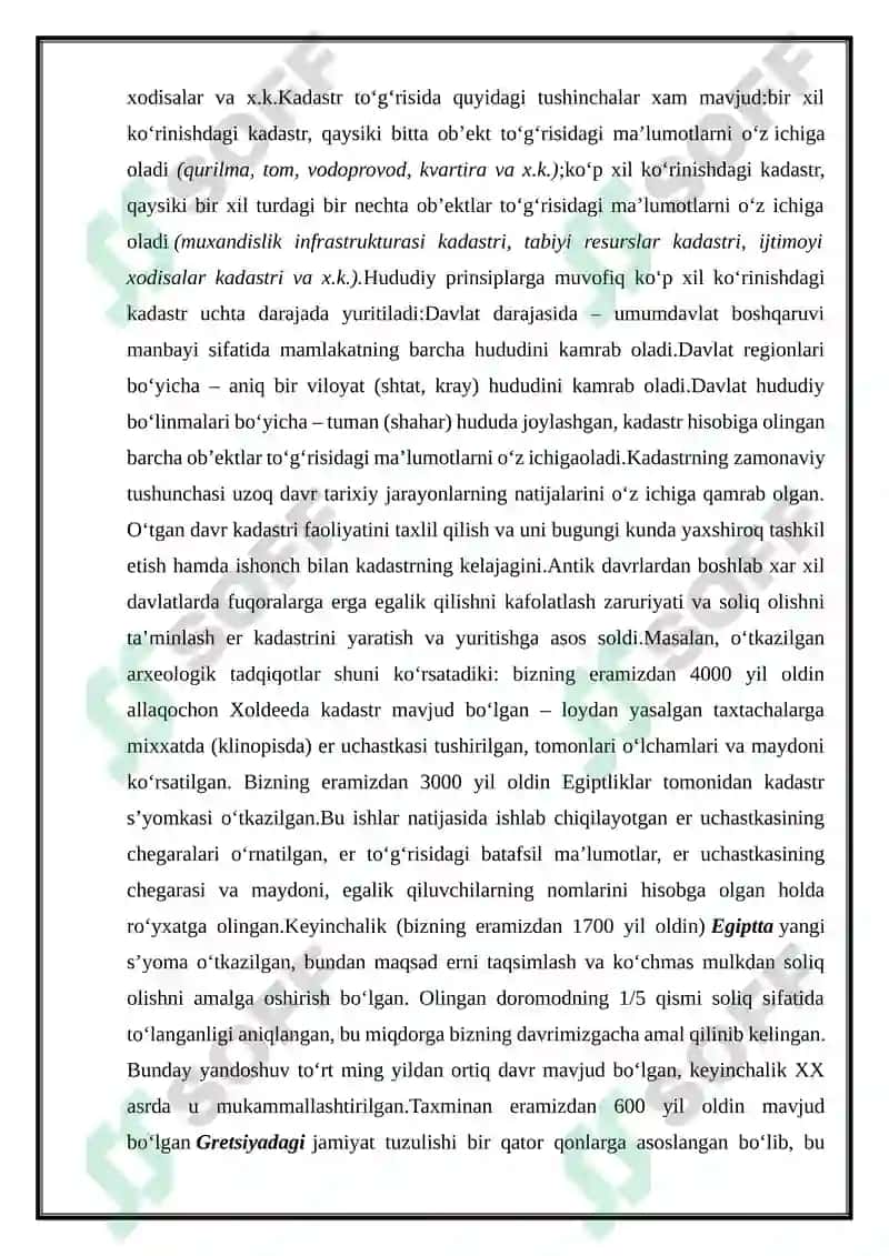 Davlat kadastrlarini yuritish vazifalari 5