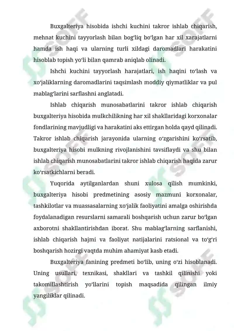 MATERIAL, MEHNAT VA USTAMA HARAJATLARI 5