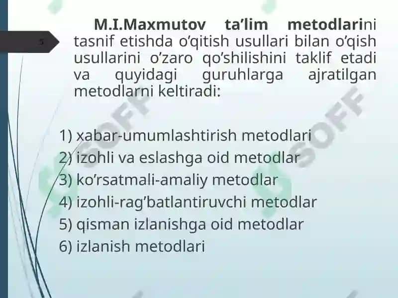 Matinni o`qitish va taxlil qilish 5