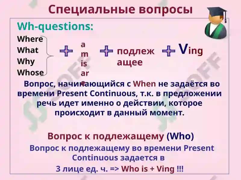 The Present Continuous Tense(Настоящее длительное время) 5