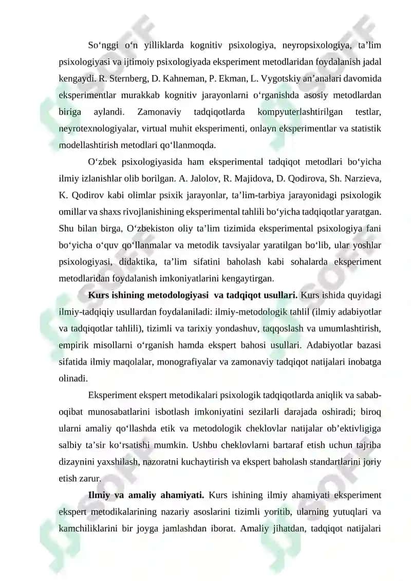 Eksperiment ekspert metodikalarining yutuq va kamchiliklari 5