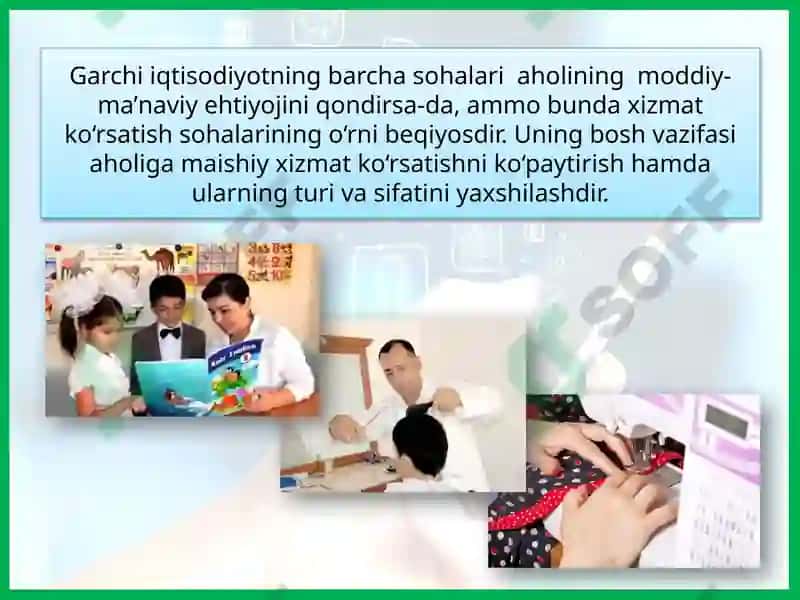 XIZMAT KO‘RSATISH SOHALARI 5