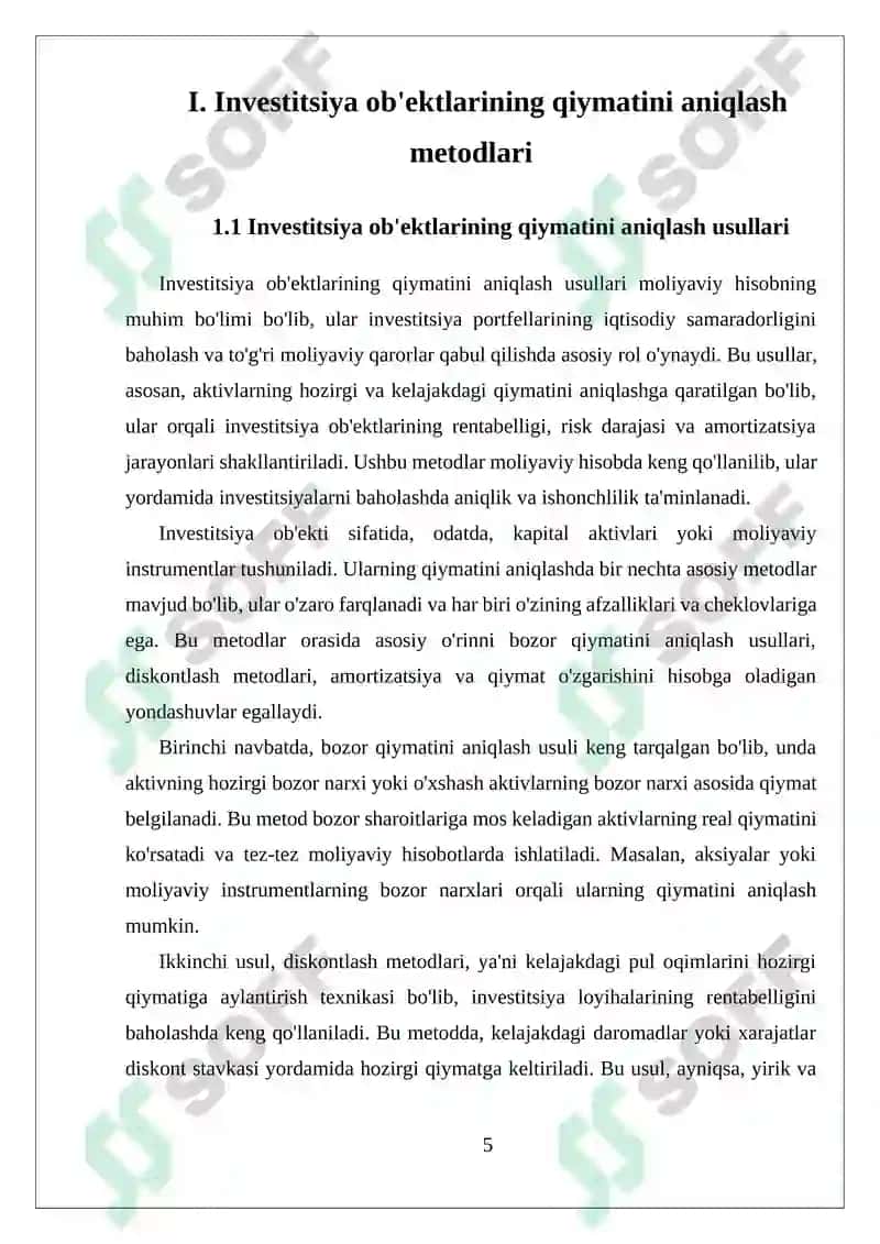 Investitsiyalar Hisobi 5