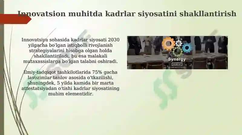 Innovatsion sohada kadrlarni boshqarish mexanizmi 5