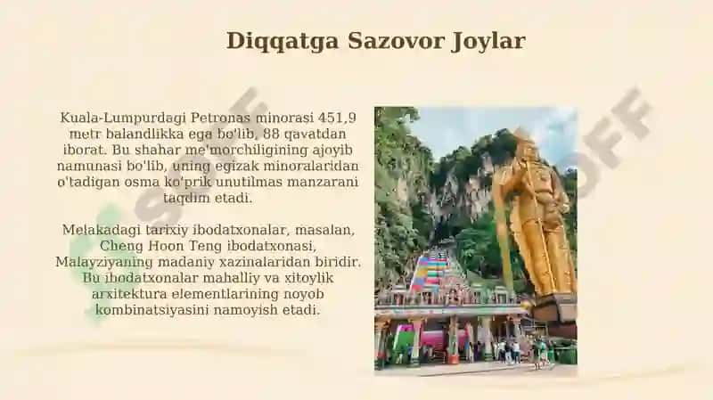 Malayziyaning eng mashhur shaharlari 5