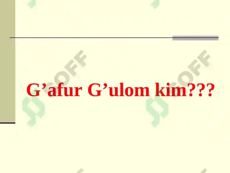 G’afur G’ulom she’rida falsafiylik 5