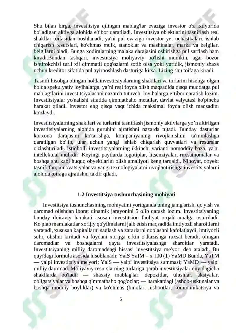 Investitsiyaning mohiyati manbalari va shakllari 5