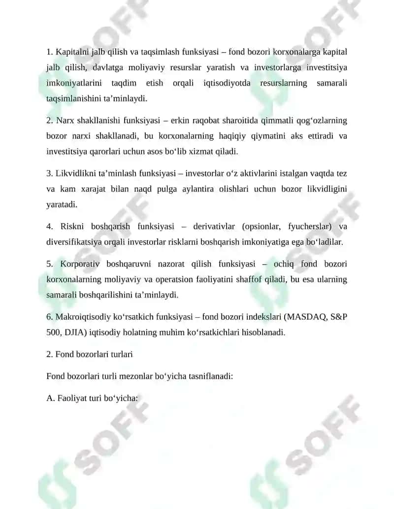 Fond bozorlari Savdolarining Zamonaviy Shakllari 5