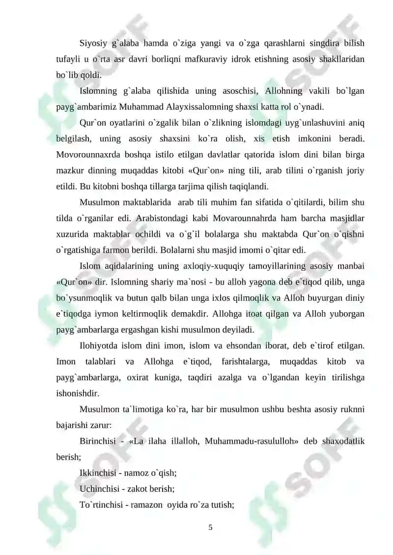 Quron Sharq xalqlarining diniy, ilmiy va ma`naviy me`rosi 5