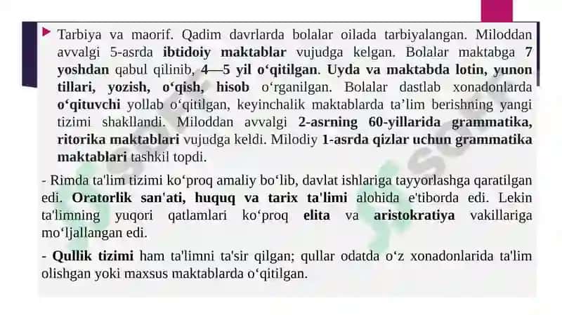 Ilk sivilizatsiyalar: Rimda fan va texnika 5