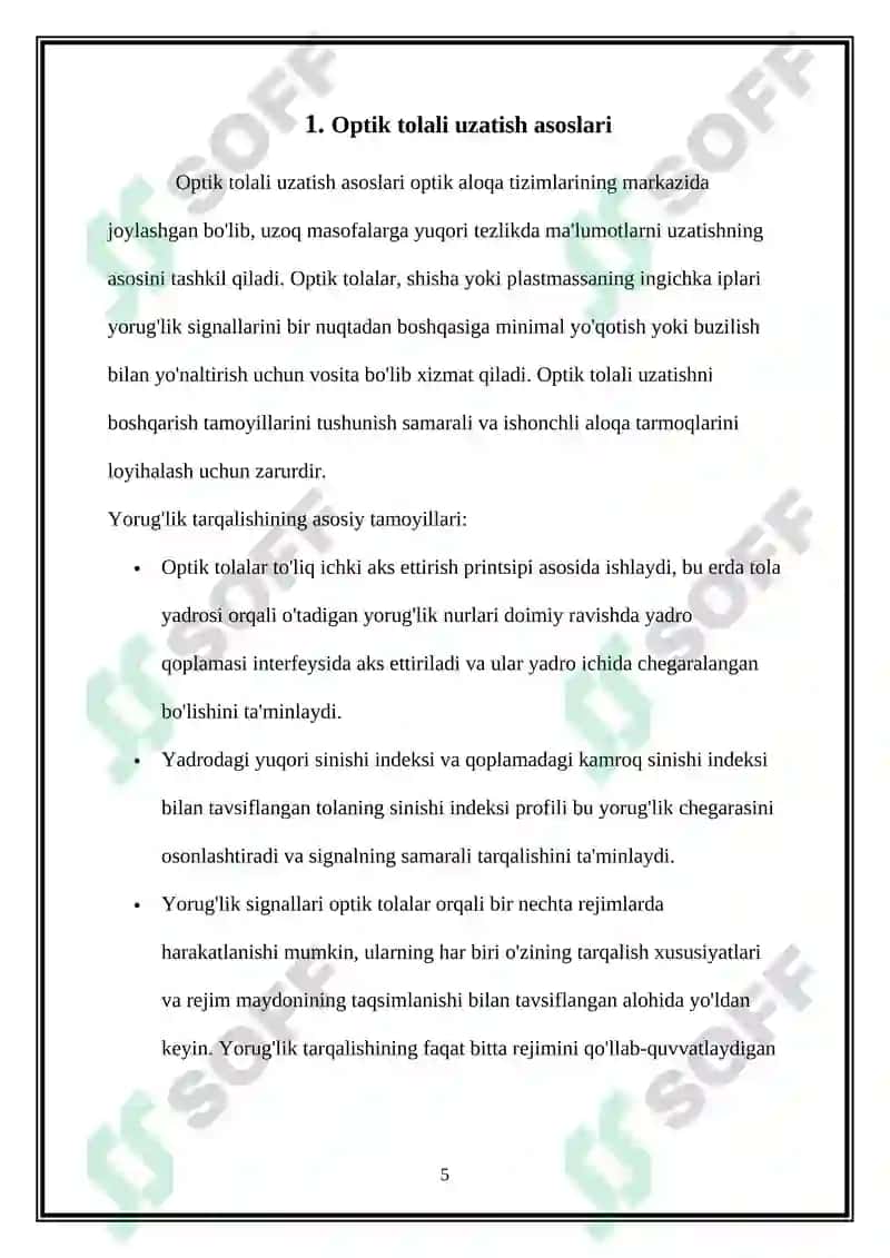 Optik aloqa tizimlari 5
