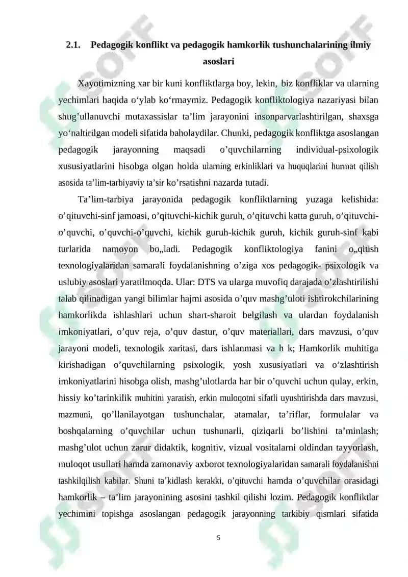 PEDAGOG KONFLIKTLARNI BARTARAF ETISHDA PEDAGOGIK HAMKORLIK 5