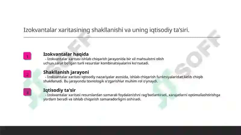 Izokvantalar xaritasi va uning xususiyatlari 5