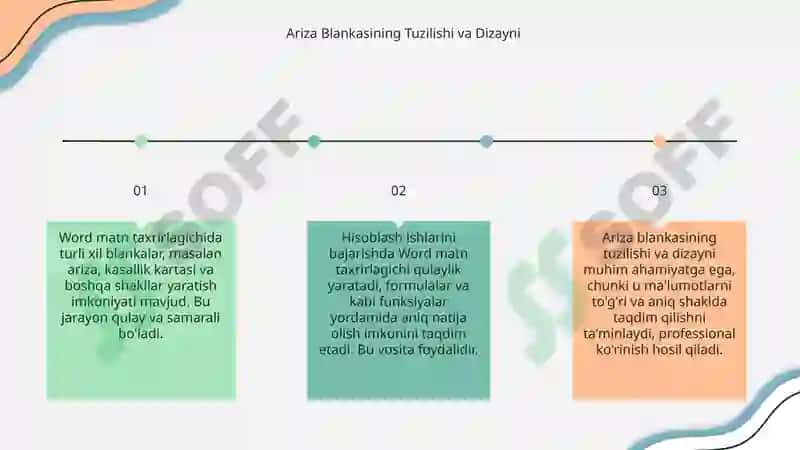 Word Matn Taxrirlagichining Blankalar yaratish 5