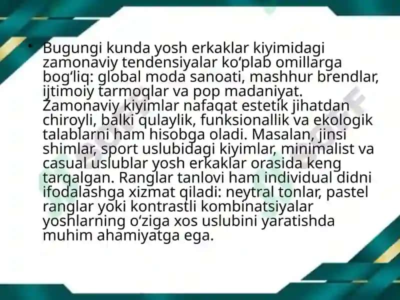 Yosherkaklar kiyimlari da zamonaviy moda ta'limini 5