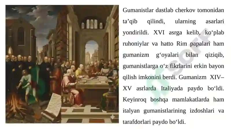 GUMANIZM: G‘ARBIY YEVROPADA YANGI DAVR MADANIYATI VA FANI 5