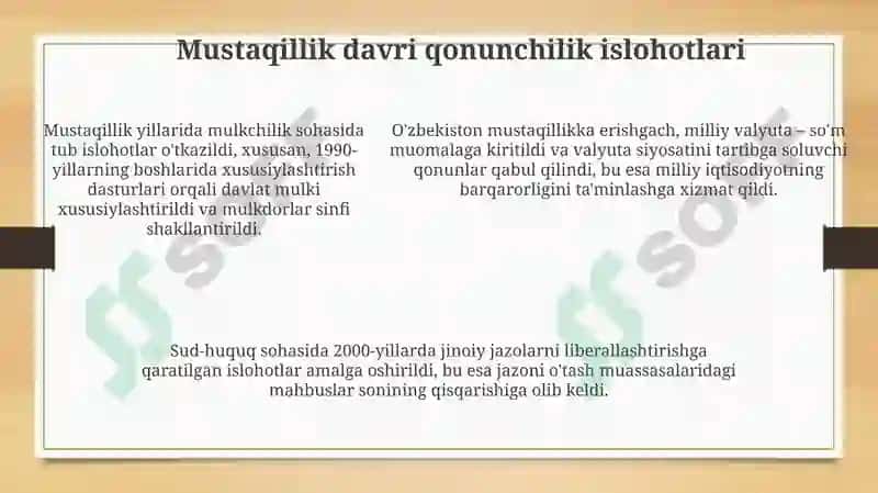 O’zbekiston diyoridagi davlatlar qonunchilik tarixi 5