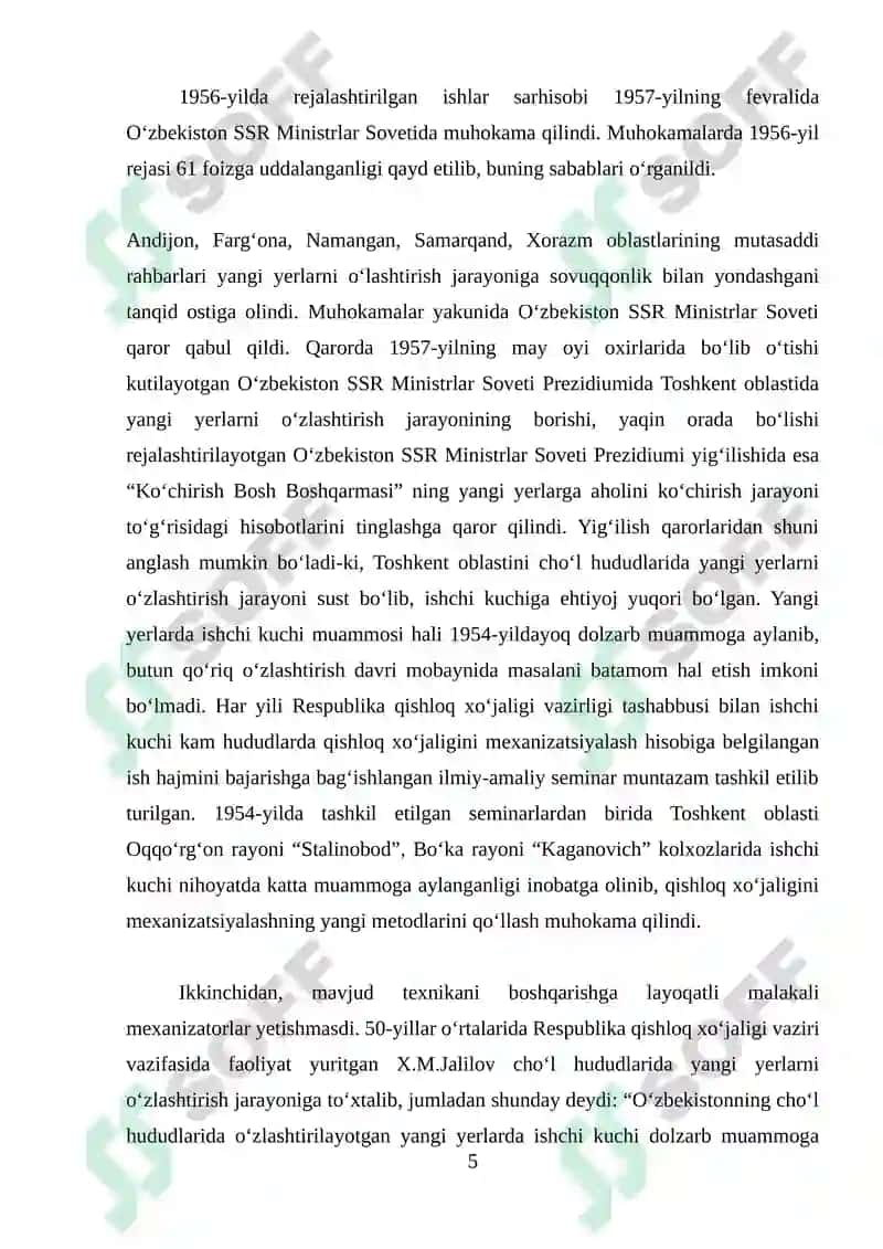 O`zbekiston SSR aholi migratsiyasining o`ziga xosligi 5