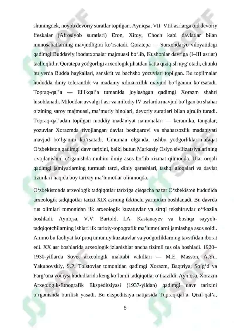 O'zbekistonda qadimgi davr tarixining o'rganilishi tarixshunosligi 5