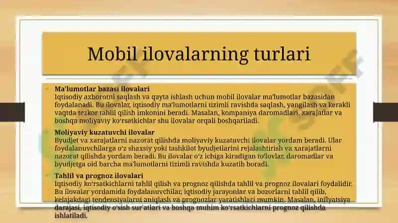 Iqtisodiyaxborotni qayta ishlash uchun mobil ilovalardan foydalanish 5