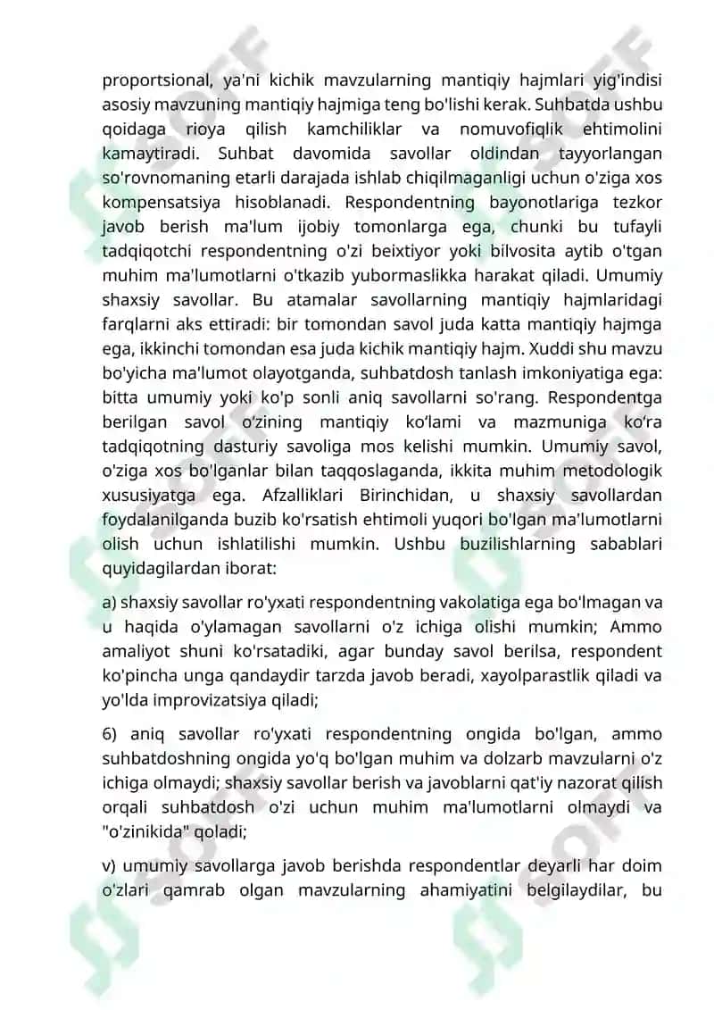 Intervyu metodining tadqiqotlarda qo’llanilishi 5
