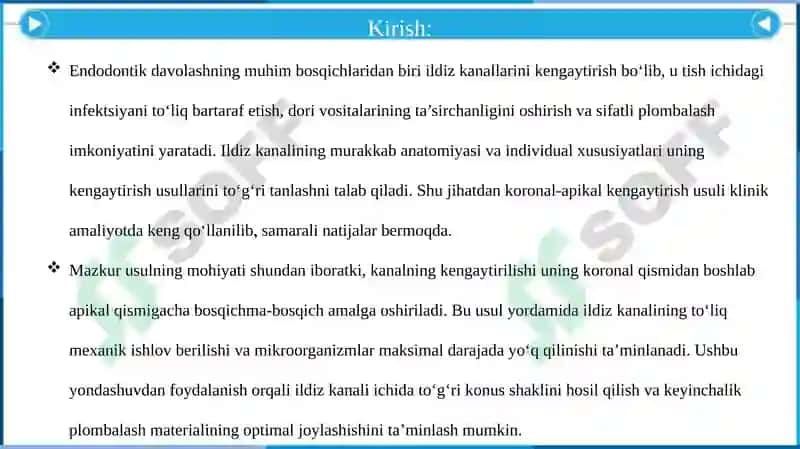 Ildiz kanalini koronal-apikal kengaytirish 5