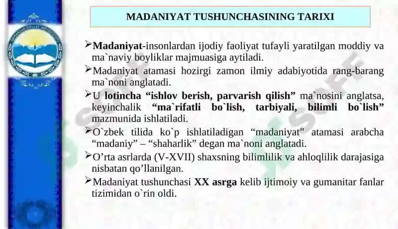 Oʻzbekiston madaniyat va sanʻati tarixi 5