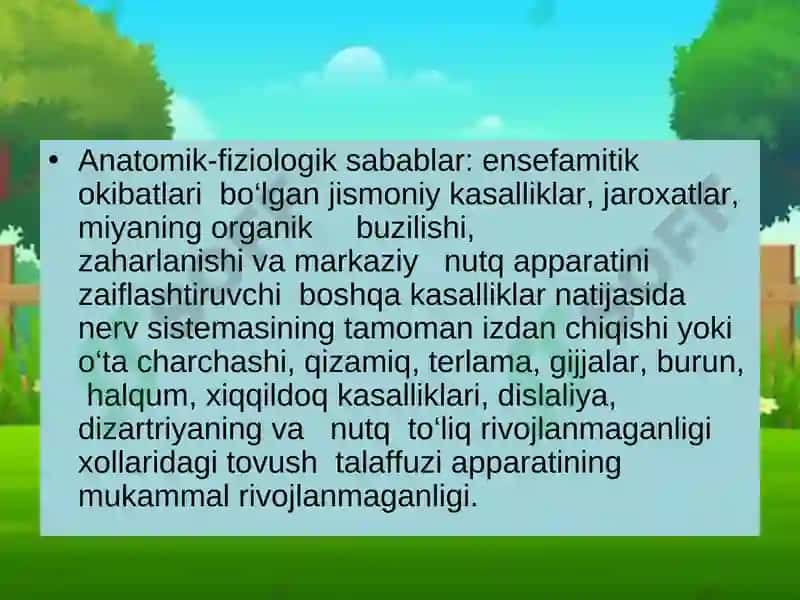 Duduqlanishning kelib chiqish sabablari 5