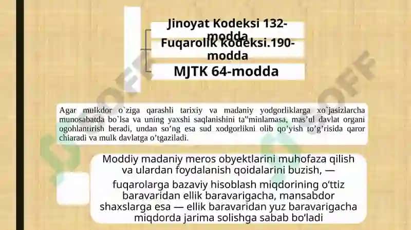MODDIY MADANIY ME’ROS OBYEKTLARINI NOBUD QILISH 5