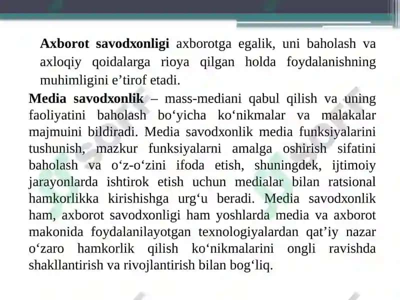Меdiа sаvоdхоnlik vа ахbоrоt mаdаniyаti 5