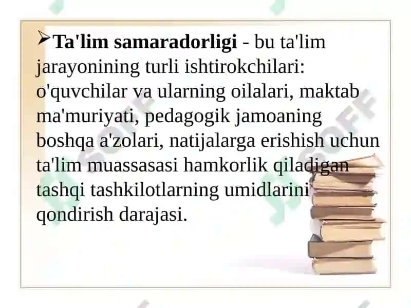 Ta’lim samardorligini oshirish xususiyatlari 5