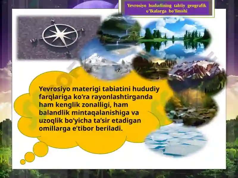 YEVROOSIYO HUDUDINING TABIIY GEOGRAFIK O’LKALARGA BO’LINISHI 5