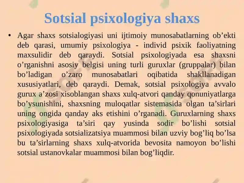Shaxs Ijtimoiy Psixologiyasi 5