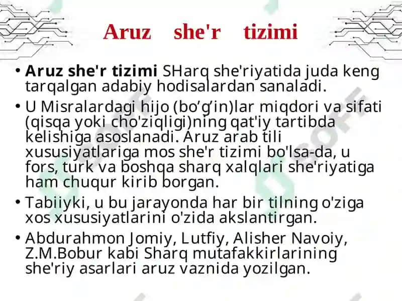Aruz she’r tizimining muhim nazariy asoslari 5