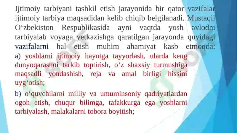 Pedagogik jarayonida tarbiyaning mazmuni 5