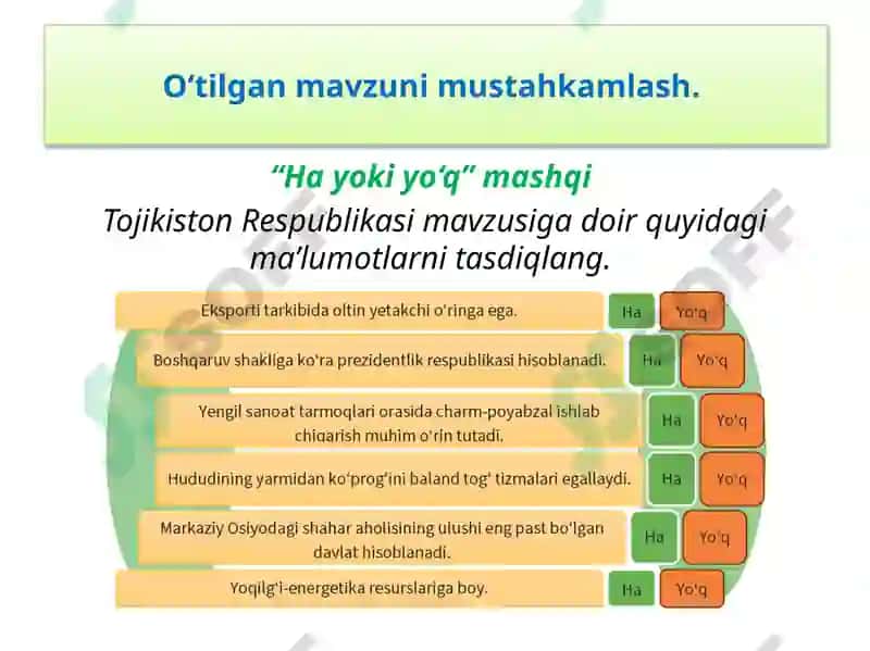 Amaliymashg‘ulot Markaziy Osiyo mamlakatlarining qiyosiy geografik tavsiﬁ 5