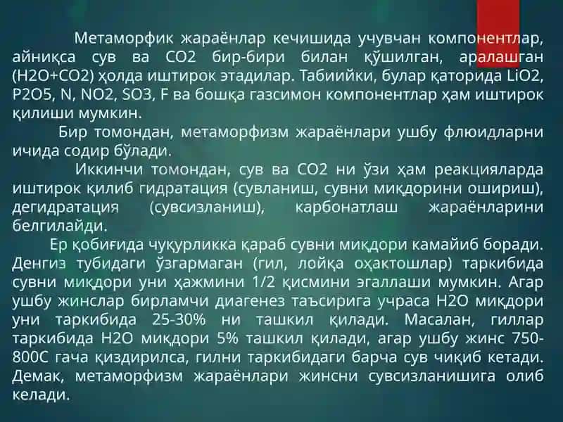 Метаморфизм 5