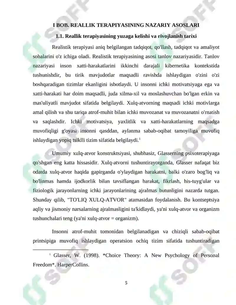 “REALLIK TERAPIYASINING ASOSIY HOLATLARI VA TAMOYILLARI” 5
