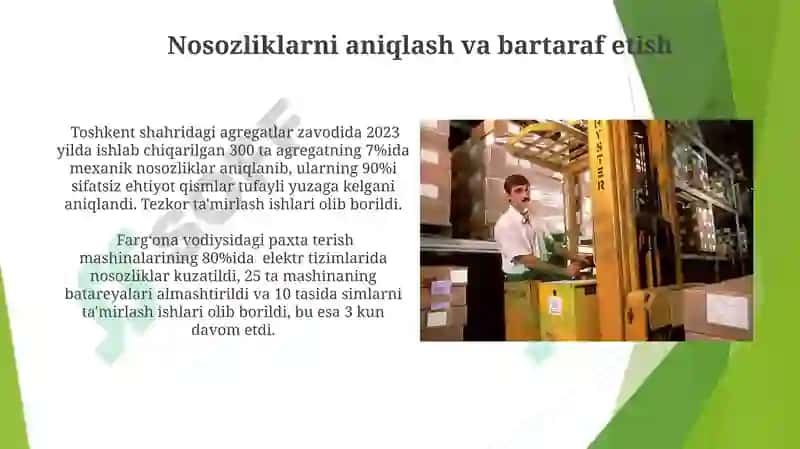 Filtrlarni tozalash va yog' almashtirish 5