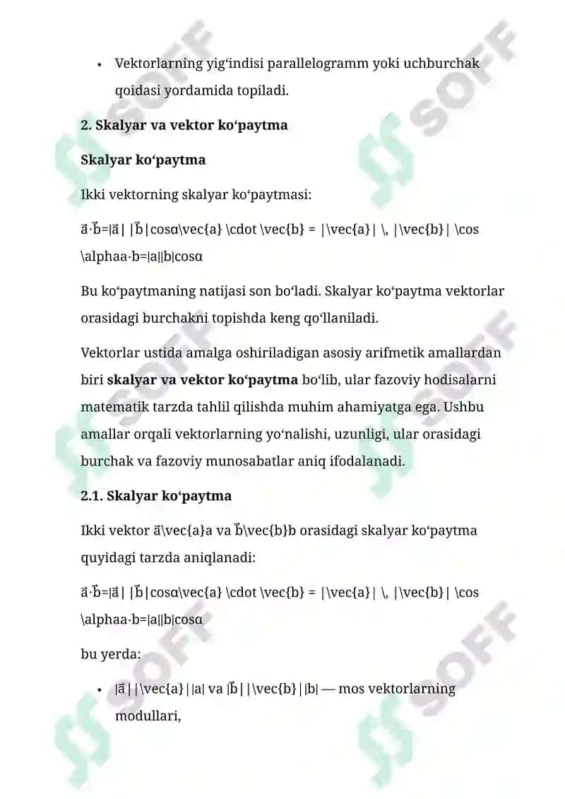 Vektor va Aralash Ko'paytma 5