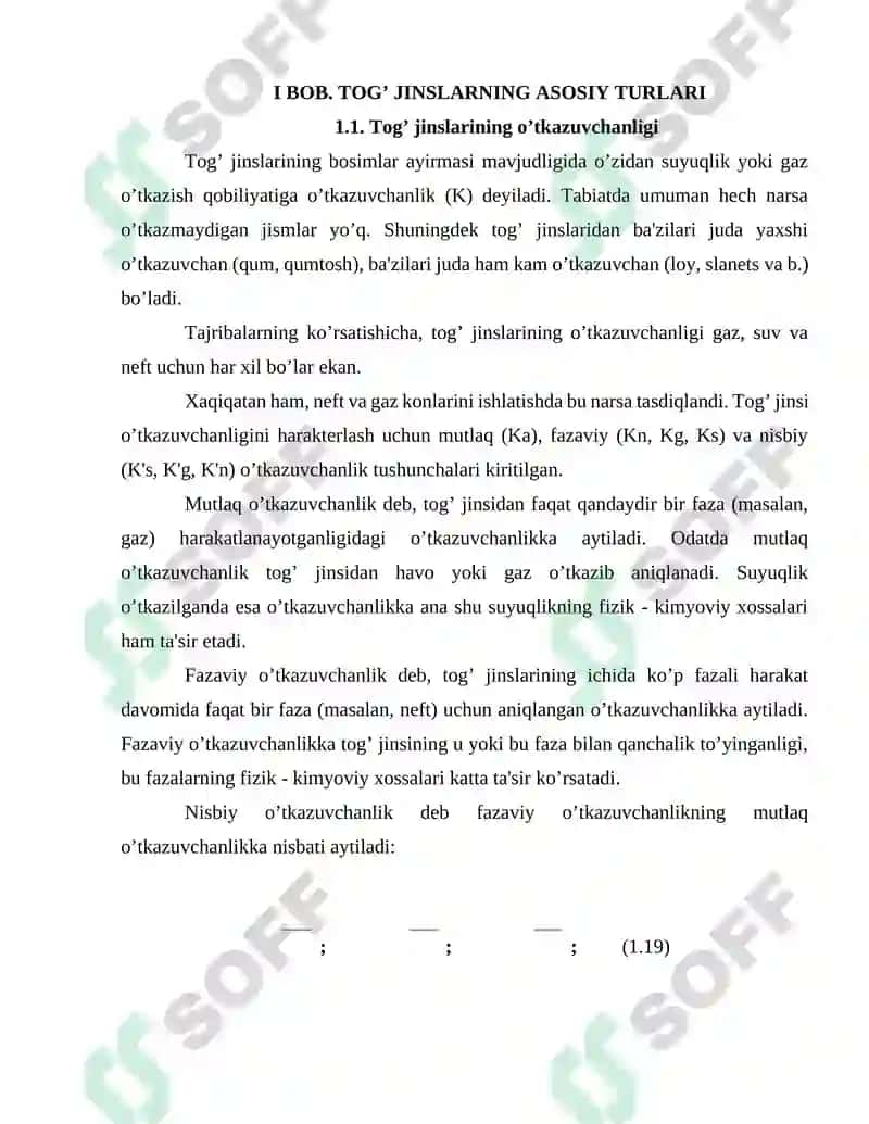 Tog’ jinslarining o’tkazuvchanligi 5