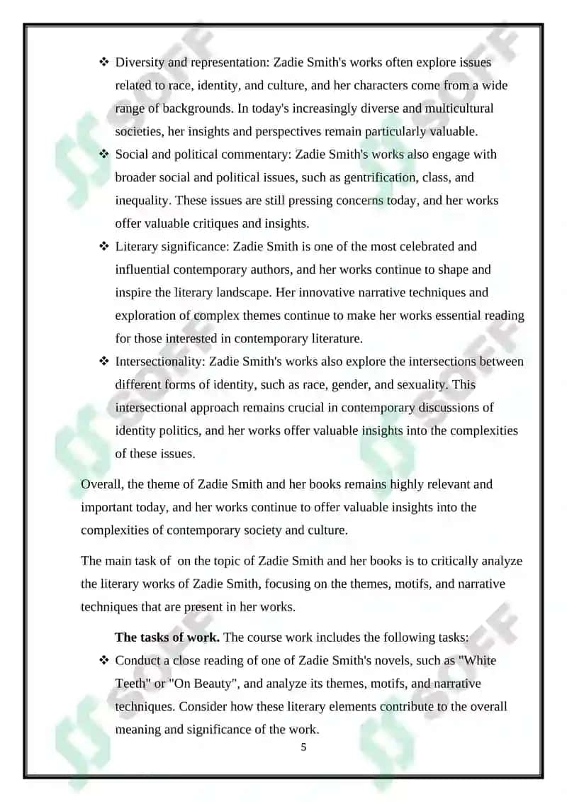 Zadie Smith and His Books 5