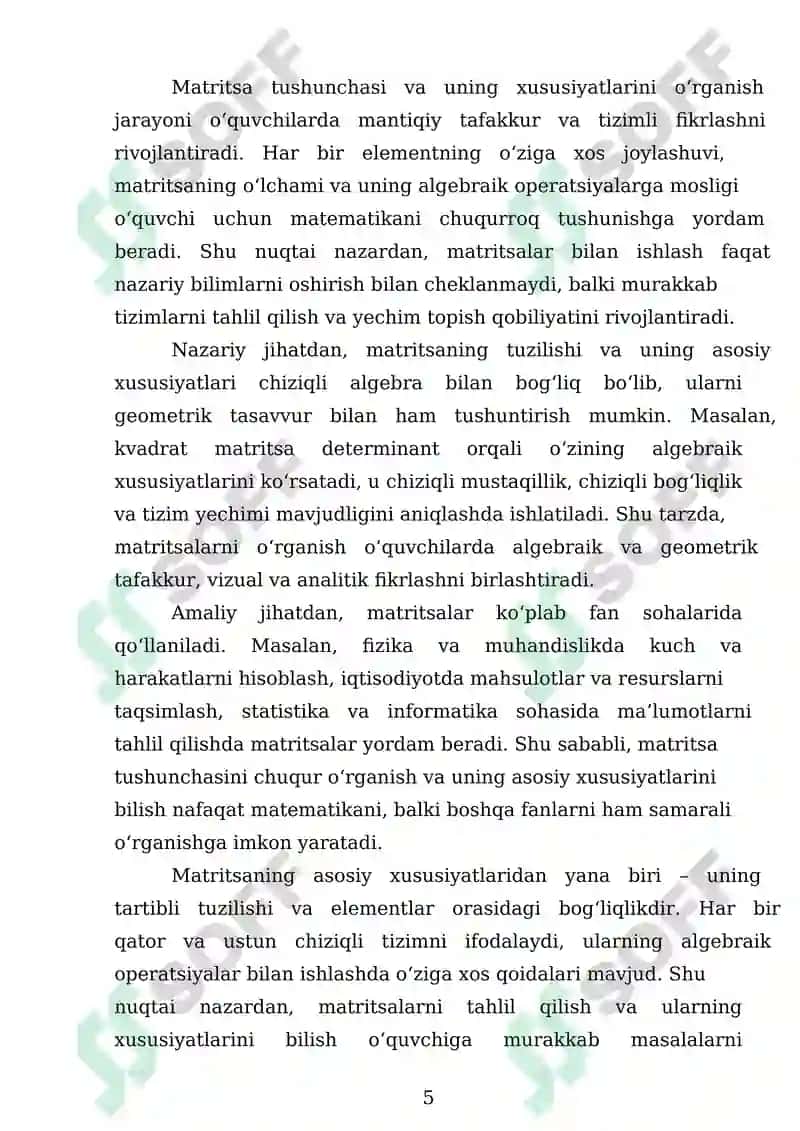 Matritsa tushunchasi va rangi hisoblash 5